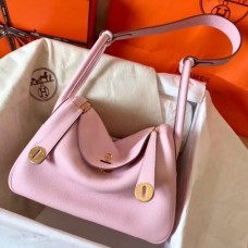 Hermes Pink Lindy 26cm Clemence Handmade Bags