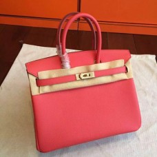 Hermes Rose Red Epsom Birkin 25cm Handmade Bags