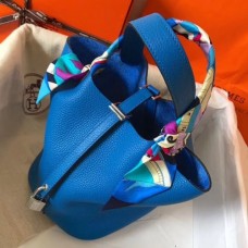 Hermes Blue Hydra Picotin Lock MM 22cm Handmade Bags