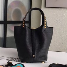 Hermes Black Picotin Lock 18cm Bags With Braided Handles