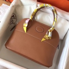 Hermes Gold Clemence Bolide 27cm Handmade Bags