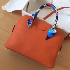 Hermes Orange Clemence Bolide 35cm Handmade Bags