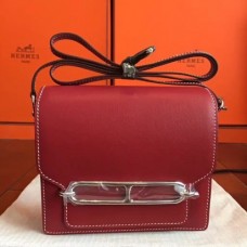 Hermes Mini Sac Roulis Bags In Red Swift Leather