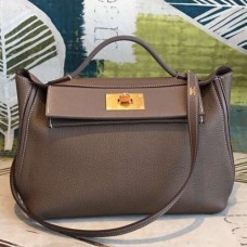 Hermes 24/24 29 Bags In Taupe Clemence Calfskin