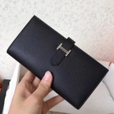 Hermes Black Epsom Bearn Gusset Wallet