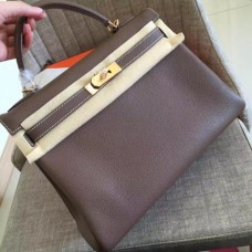 Hermes Etoupe Clemence Kelly Retourne 32cm Handmade Bags