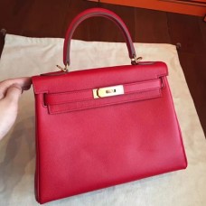 Hermes Red Epsom Kelly 32cm Sellier Handmade Bags