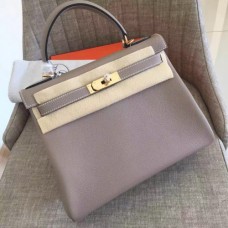 Hermes Grey Clemence Kelly Retourne 28cm Handmade Bags