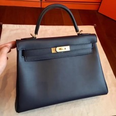 Hermes Black Swift Kelly Retourne 32cm Handmade Bags