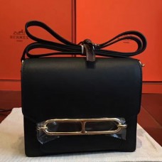 Hermes Mini Sac Roulis Bags In Black Swift Leather