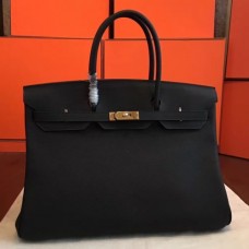 Hermes Black Clemence Birkin 40cm Handmade Bags