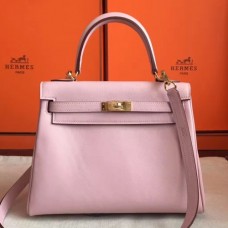 Hermes Rose Dragee Swift Kelly Retourne 28cm Handmade Bags