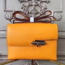 Hermes Yellow Goatskin Verrou Shoulder Handmade Bags