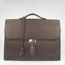 Hermes Chocolate Sac A Depeches 38cm Briefcase Bags