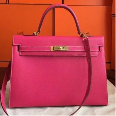 Hermes Rose Tyrien Epsom Kelly 32cm Sellier Handmade Bags