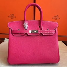 Hermes Rose Tyrien Epsom Birkin 25cm Handmade Bags