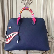 Hermes Shark Bolide 45cm Bags In Blue Calfskin