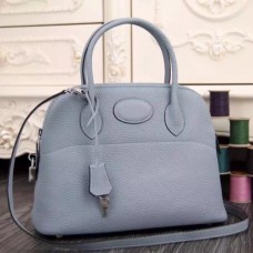 Hermes Bolide Tote Bags In Lake Blue Leather