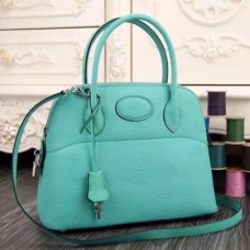 Hermes Bolide Tote Bags In Turquoise Leather