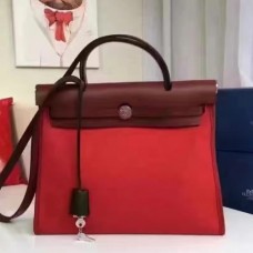 Hermes HerBags Zip PM 31cm Bags In Red Canvas