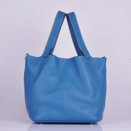 Hermes Picotin Lock Bags In Blue Leather