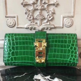 Hermes Medor Clutch Bags In Bamboo Crocodile Leather