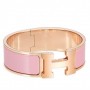 Hermes Pink Enamel Clic Clac H PM Bracelet