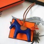 Hermes Rodeo Horse Bags Charm In Blue/Camarel/Orange Leather