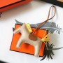 Hermes Rodeo Horse Bags Charm In Beige/Camarel/Yellow Leather