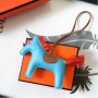 Hermes Rodeo Horse Bags Charm In Ciel/Camarel/Orange Leather