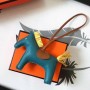 Hermes Rodeo Horse Bags Charm In Cyan/Camarel/Yellow Leather